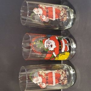 Vintage Coca Cola Santa Glasses